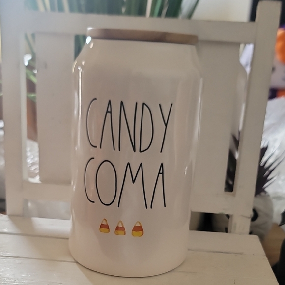 Rae Dunn Candy Coma Canister with Wooden Lid - Picture 1 of 4